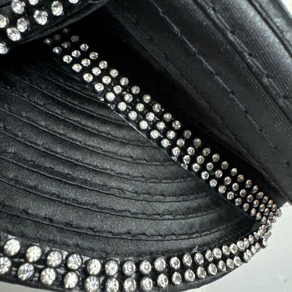 Satin Black Beret Cap Hat  w / Rhinestones main image 10